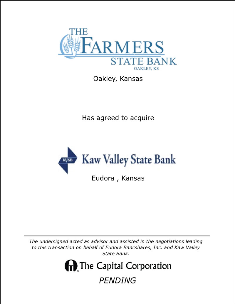 Farmers State Bank / Kaw Valley State Bank transaction